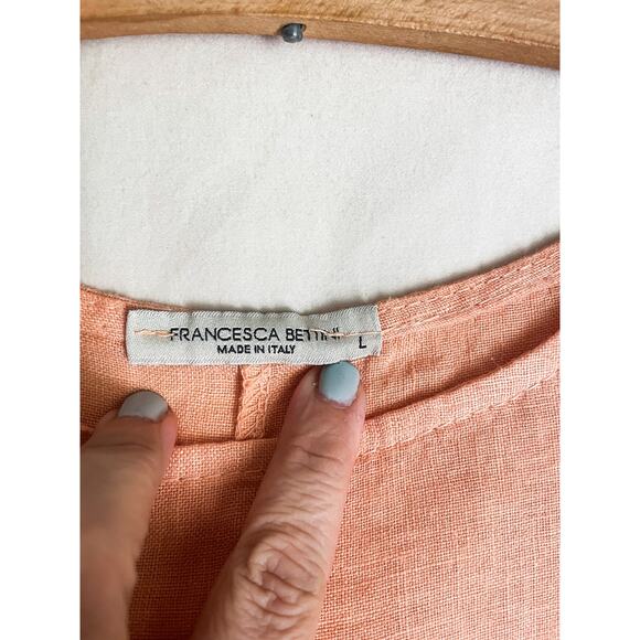 Francesca Bettini Peach Sleeveless Linen Top. Size large. Great condition. - Picture 3 of 4